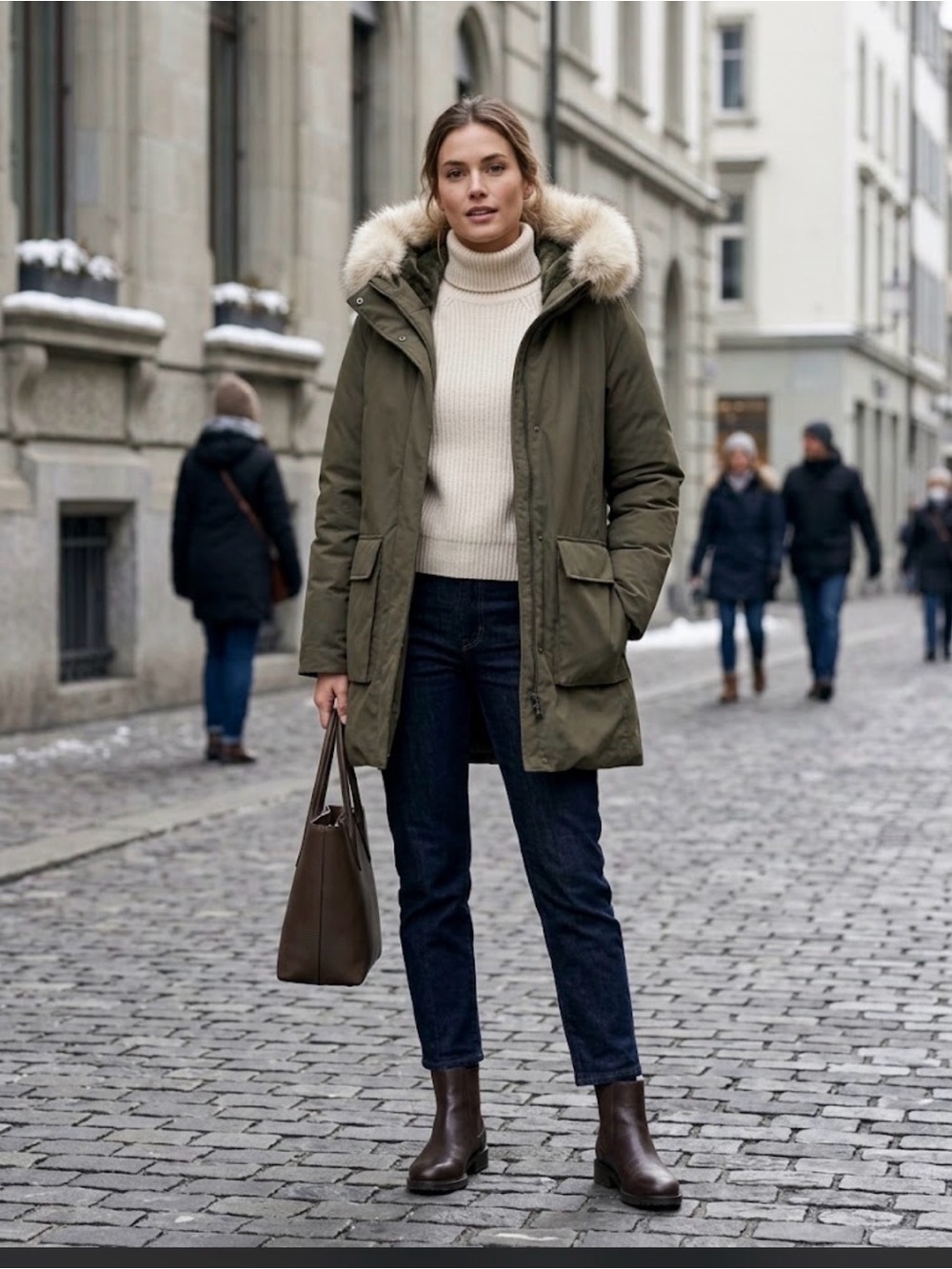 UNIQLO Women’s Ultra Warm Hybrid Down Coat With Faux Fur Trim